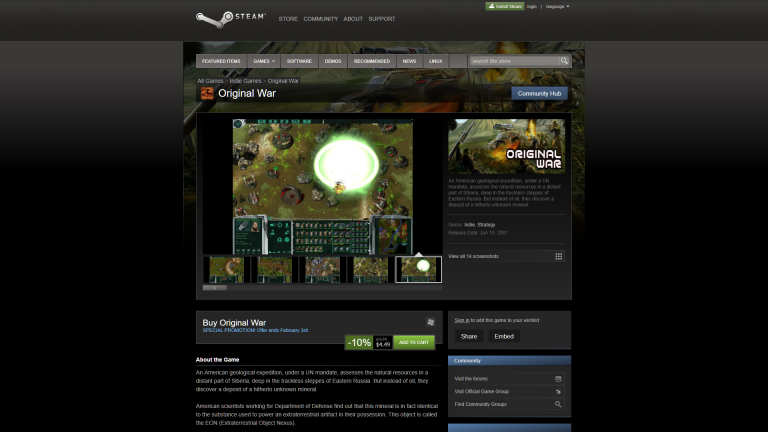 Original War dostępne w sklepie Steam